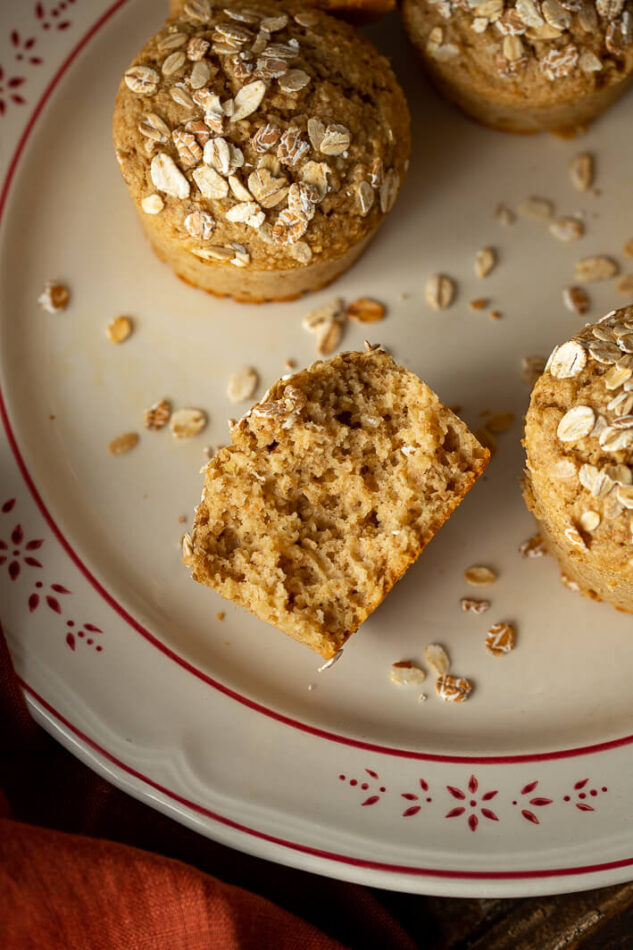 Muffin integrali con crusca d'avena e miele